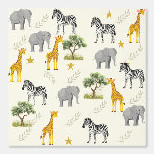Soft Beige Safari Nursery Wallpaper – Oerwoud Behang (Voorkant)