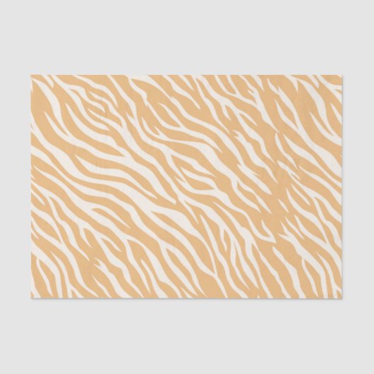Soft Beige White Neutral Tiger Stripe Decoupage Tissuepapier (Voorkant)