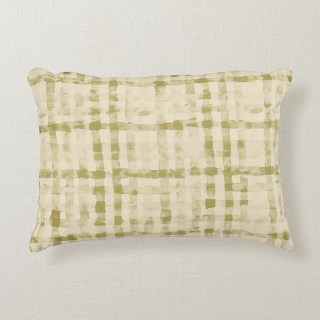 Soft Beigi, Khaki Checkered Pattern,Simple, Modern Accent Kussen (Voorkant)