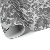 Soft Black Damask Gothic Art afdrukken Cadeaupapier (Rol Hoek)