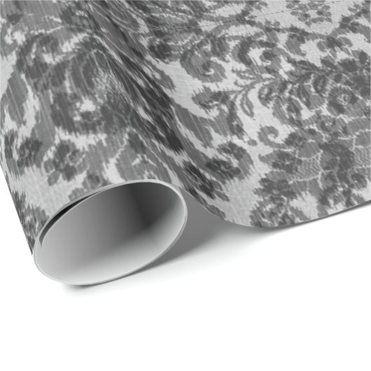 Soft Black Damask Gothic Art afdrukken Cadeaupapier (Rol Hoek)