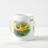 Soft Black Eyed Susan Flower Personalized Koffiemok (Voorkant links)