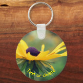 Soft Black Eyed Susan Flower Personalized Sleutelhanger (Voorkant)