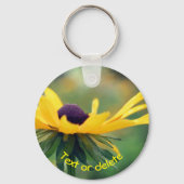 Soft Black Eyed Susan Flower Personalized Sleutelhanger (Achterkant)