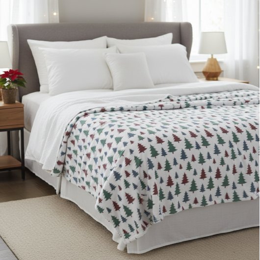 Soft Blanket with Pine Print - Warmth and Style Fleece Deken