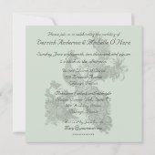 Soft Blauwgroen Crosshatch Peacock Wedding Invitat Kaart (Achterkant)