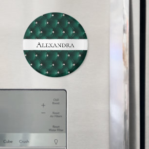 Soft Blauwgroen Green Luxury faux Velvet Naam Magneet