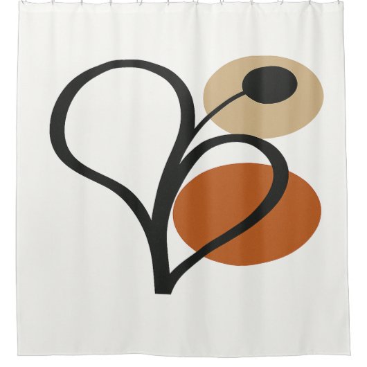 Soft Bloom Contemporary Botanical Douchegordijn (Voorkant)