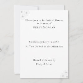 Soft Bloom Elegance Bridal Shower invitation card Kaart