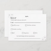 Soft Bloom Elegance / Minimalist Floral Wedding  RSVP Kaartje (Voorkant / Achterkant)
