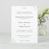 Soft Bloom Elegance Wedding Rehearsal Invitation Kaart (Staand voorkant)