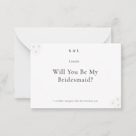 Soft Bloom Elegance Will You Be My Bridesmaid Card Notitiekaartje