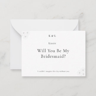 Soft Bloom Elegance Will You Be My Bridesmaid Card Notitiekaartje