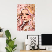 Soft Bloom Muse Poster (Thuiskantoor)