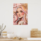 Soft Bloom Muse Poster (Keuken)