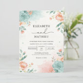 Soft Bloom Wash Botanische bruiloft Kaart (Staand voorkant)