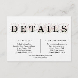 Soft Blooms Spring Floral Details Enclosure Card Informatiekaartje