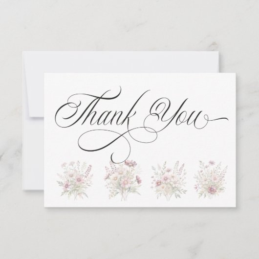 Soft Blooms Spring Floral Thank You Card Bedankkaart (Voorkant)
