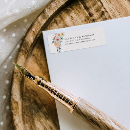 Soft Blooms Wedding Retour Adres Label Stickers