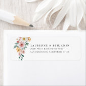 Soft Blooms Wedding Retour Adres Label Stickers (Insitu)