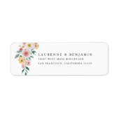 Soft Blooms Wedding Retour Adres Label Stickers (Voorkant)