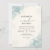 Soft Blue Abstract Floral Wedding Kaart (Voorkant)