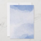 Soft Blue and White Floral Illustrative Wedding  Kaart (Achterkant)