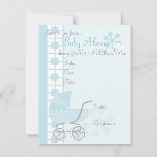 Soft Blue Baby Buggy Kaart (Voorkant)
