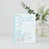 Soft Blue Baby Buggy Kaart (Staand voorkant)