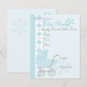 Soft Blue Baby Buggy Kaart (Voorkant / Achterkant)