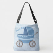 Soft Blue Baby Carriage Bokeh Crossbody Tas (Voorkant)