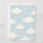 Soft Blue Baby shower Invitation Boy Kaart (Achterkant)