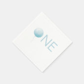 Soft Blue Balloon Modern Boys First Birthday Party Servet (Hoek)
