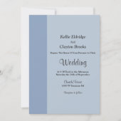Soft Blue Bar Wedding Invitation Kaart (Voorkant)