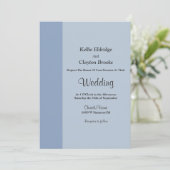 Soft Blue Bar Wedding Invitation Kaart (Staand voorkant)