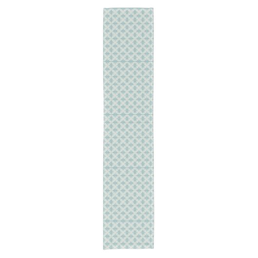 Soft Blue Batik Patroon Korte Tafelloper (Voorkant)