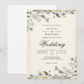 Soft Blue Blossom Arch Wedding Kaart (Voorkant / Achterkant)