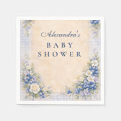 Soft Blue Blueberry Baby Shower Servet (Voorkant)