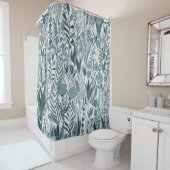 Soft Blue Bold Garden Mix Douchegordijn (In situ)