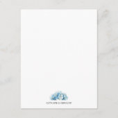 Soft Blue Botanical Watercolor Flowers Wedding  Informatiekaartje (Achterkant)