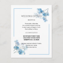 Soft Blue Botanical Watercolor Flowers Wedding