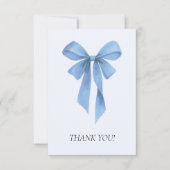 Soft Blue Bow Boy Baby Shower Bedankkaart (Voorkant)