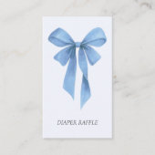 Soft Blue Bow Boy Baby Shower Diaper Raffle Informatiekaartje (Voorkant)