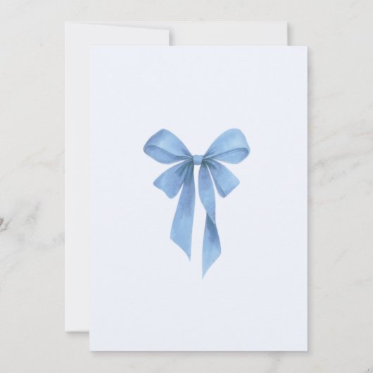 Soft Blue Bow Boy Baby Shower Kaart (Achterkant)