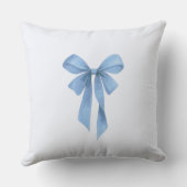 Soft Blue Bow Boy Baby Shower Kussen (Achterkant)