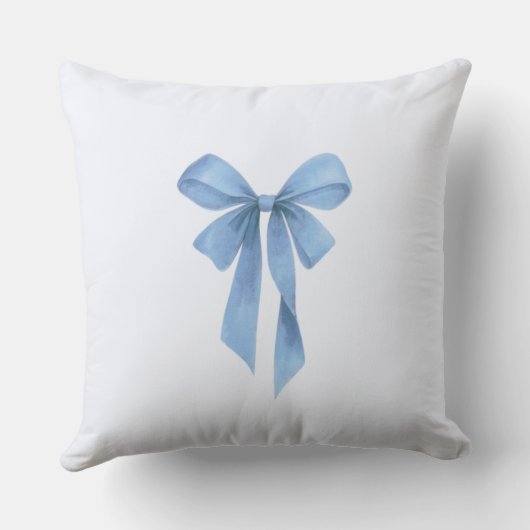 Soft Blue Bow Boy Baby Shower Kussen (Achterkant)