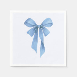 Soft Blue Bow Boy Baby Shower Napkins Servet
