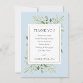 Soft Blue Boy Baby shower Dank je gedicht Bedankkaart (Voorkant)