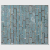 Soft Blue Brick-wandpatroon Cadeaupapier (Vlak)