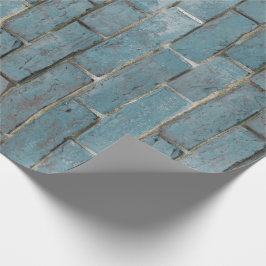 Soft Blue Brick-wandpatroon Cadeaupapier